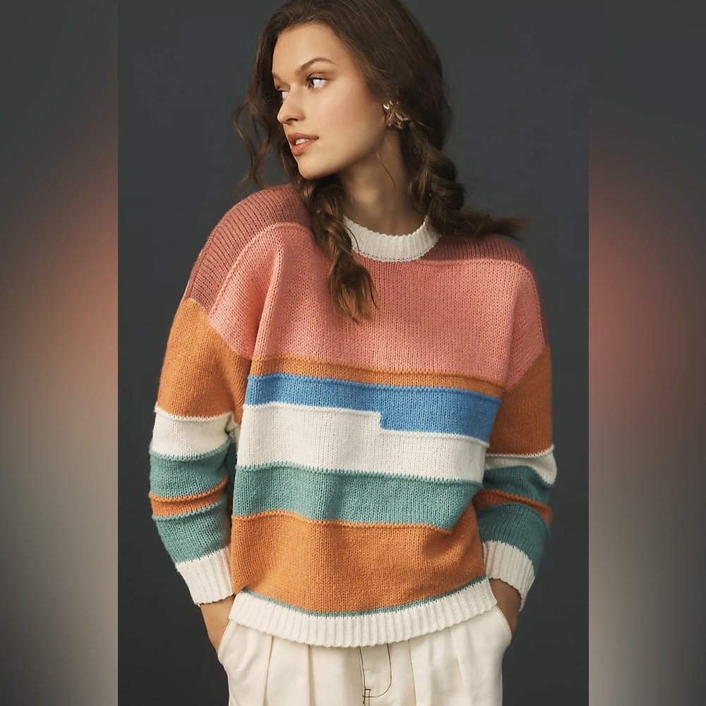 Anthropologie Little Lies Colorblock Sweater (Size S/M)